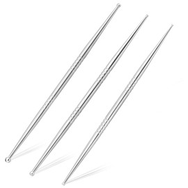 ideayard Facial Reflexology Massage Tool 3 Pieces Stainless Steel Acupuncture Pen Double Headed Ear Acupuncture and Body Point Probe Pen