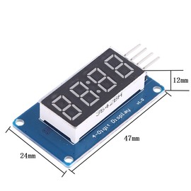 4Pcs 0.36 Inch 3.3~5.5V LED 4-Digit Adjustable Brightness Display Module for Arduino Red Light