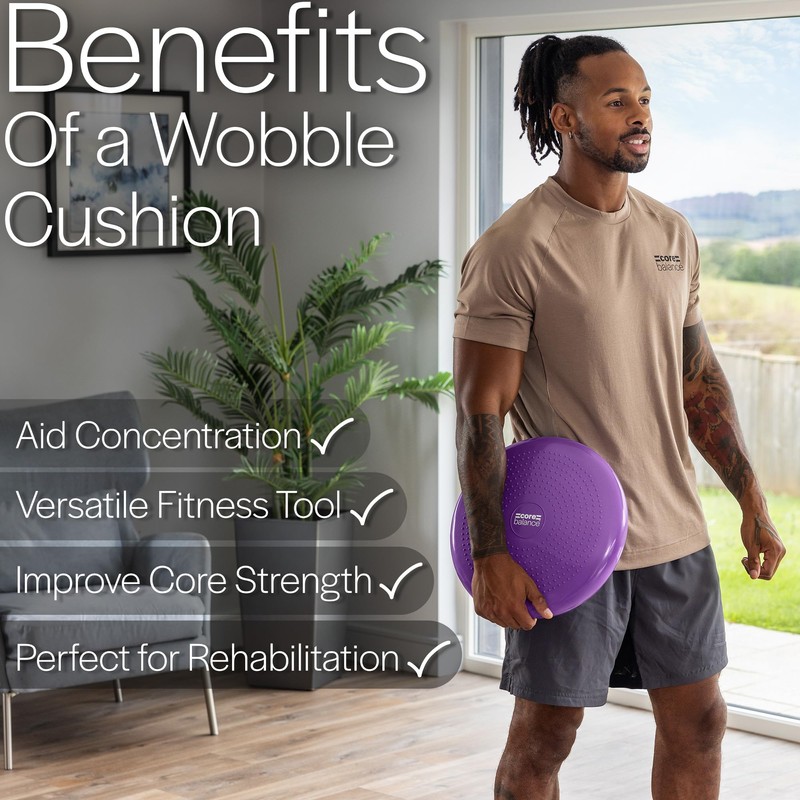 Core Balance Inflatable Wobble Cushion Stability Training Air Pad Board