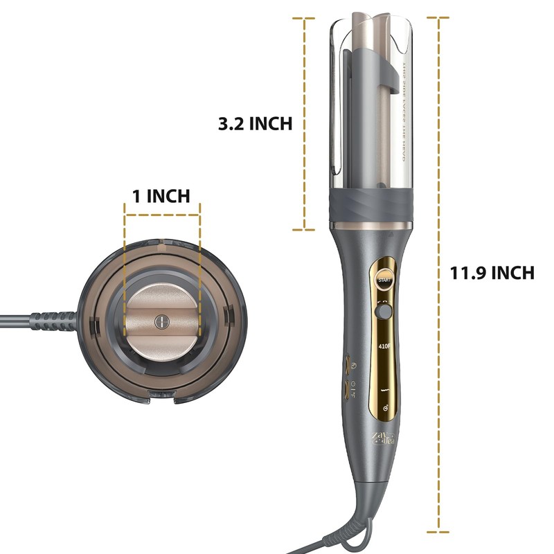 Zavarea Automatic Curling Iron, 1 Inch Hair Curler with 5