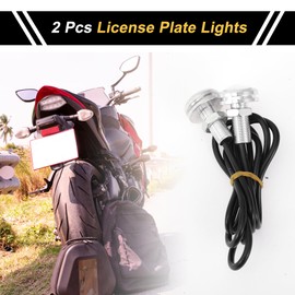 REPAIROCK 2 Pcs License Plate Light 12V LED Tag Lamp for Car Motorcycle Waterproof, Rainproof Red License Plate Light Universal