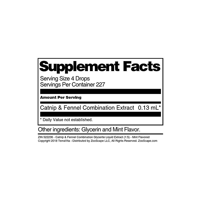 Catnip & Fennel Combination Glycerite Liquid Extract (1:5) - Mint
