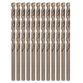 HARFINGTON 12pcs Cobalt Drill Bit, #21 0.159" HSS-CO Aircraft Twist Drill Bit with Straight Round Shank for Drilling Stainless Steel Cast Iron Tough Material