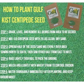 Centipede Grass Seed for a Dense Green Lawn, NO Mulch, 1 lb Coated Seeds, Sun and Moderate Shade Tolerant Lawn Seeding and Turf Patch Repair, Southern Southeast US, Low Fertilizer Low Maintenance
