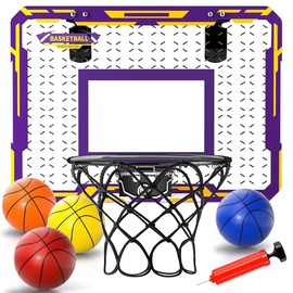Mini Basketball Hoop, Indoor Basketball Hoop With Lighted Electronic Scoreboard And 4 Balls, Indoor Toy Christmas Gifts - Color: purple