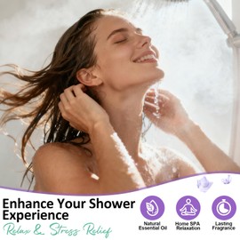 Shower Steamers Aromatherapy Birthday Gifts for Women - 8 Pcs Mothers Day Gifts for Mom Wife Daughter Grandma, Self Care with Natural Essential Oils Relaxation Home Spa Gift Set (Purple)