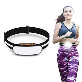 BIKACU Running Light Rechargeable 500 Lumens 5 Modes Running Lights for Runners with Red Light, Used as a Chest/Waist Lamp, IPX5 Waterproof Reflective Headlamp Flashlight for Night Safety