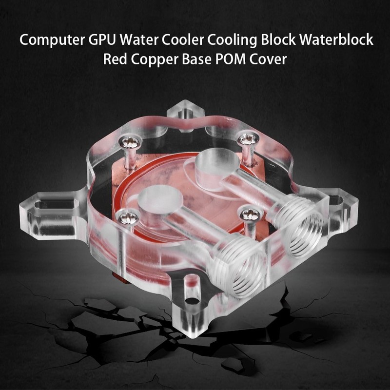 Water Cooling Block,Computer GPU Water Cooler Cooling Block Red Copper