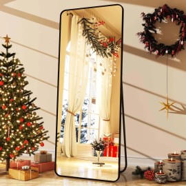 Unbranded 59"x16.2" Full Length Mirror Standing Full Body Mirror with Rounded Corners,