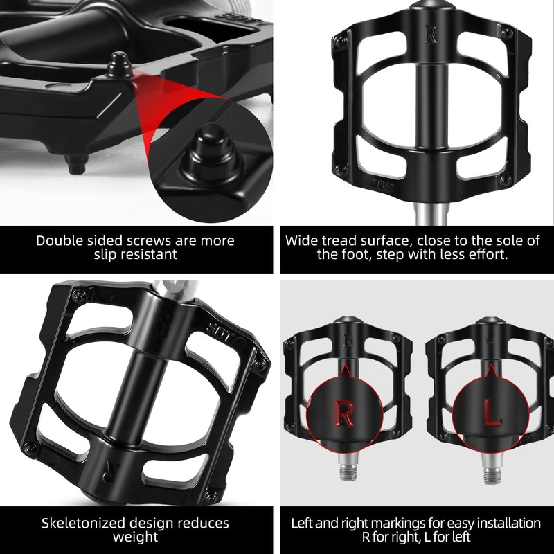 Bicycle Pedals Aluminium Alloy Bicycle Pedals-Mountain Bike Pedals with Removable