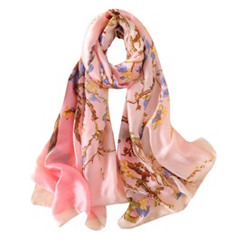 heekpek Scarfs Women Ladies Scarves Shawl Floral Scarf Leopard Print Scarf Wrap Satin Scarf Shawl Mulberry Silk Scarf Peacock scarf