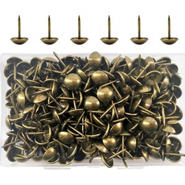 Ruidee 200 PCS Antique Upholstery Tacks,Upholstery Tacks Pins,Furniture Decorative Thumbtacks,Tacks Thumb Tacks Push Pins (Bronze)