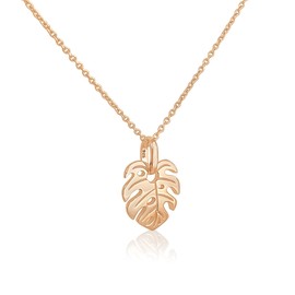 Mary & Jules Women's Monstera Necklace Made of Recycled 925 Sterling Silver - Women's Chain with Leaf Pendant for Women and Girls, Elegant, Everyday Jewellery, Trendy Gift Idea, Sterling Silver