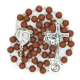 Rosarium Industria de Artigos Religiosos Catholic Handmade Scented Our Lady of Fatima Rose Petal Rosary Beads for Woman Made in Portugal, Red, 19” Inch Length, T3511