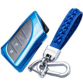 VERISSY Smart Key Case Key Holder Set for Lexus Lexus LX NX LC Exclusive Luxury Stylish Smart Key Cover UX ES LS RZ Keychain Set (Blue)