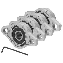 sourcing map Pillow Block Bearing 3/8" (10mm) Bore Zinc Alloy Steel Mounted Flange Pillow Block Self-Alignment Insert Bearings Housing for Machinery Power Agriculture Pack of 4