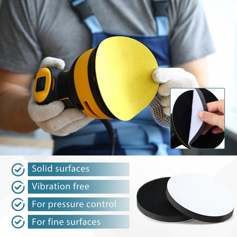 AegisTorq 5 Inch Soft Density Interface Pads, 2pcs Foam Sanding