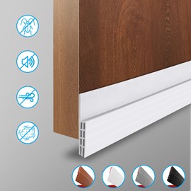 Ainiv 2 Pack Door Draft Stopper Under Door Seal, 2" W x 39" L Cutable Soundproof Door Seal, Adhesive Under Door Sweep for Exterior & Interior Doors Dust and Noise Insulation Weather Stripping-White