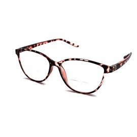 ColorViper Vintage Classic cateye reading glasses for women clear BiFocal CAT EYE (A1 shiny pink tortoise/clear bifocus llens, 1.75)
