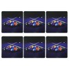 Billiards Coasters Square Leather Drinks Coaster Set with Holder for