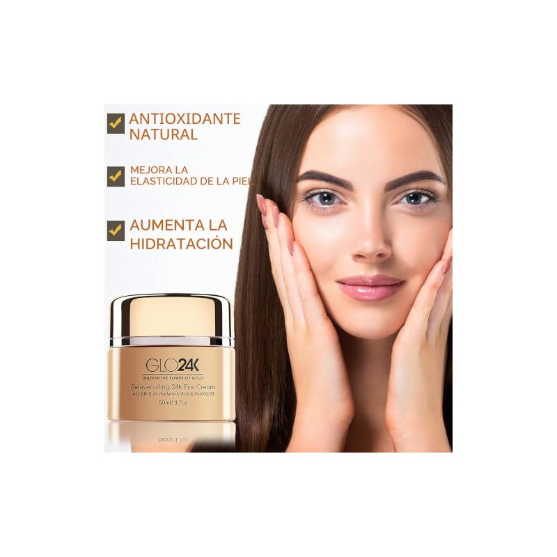 GLO24K Crema para ojos con oro de 24 k, fórmula