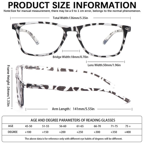 Sumkyle 3 Pack Progressive Multifocus Reading Glasses for Men Women