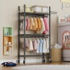 Heavy Duty Wardrobe Rack Storage Shelves Adjustable Rolling Closet Organizer