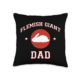 Flemish Giant Rabbit Dad Throw Pillow