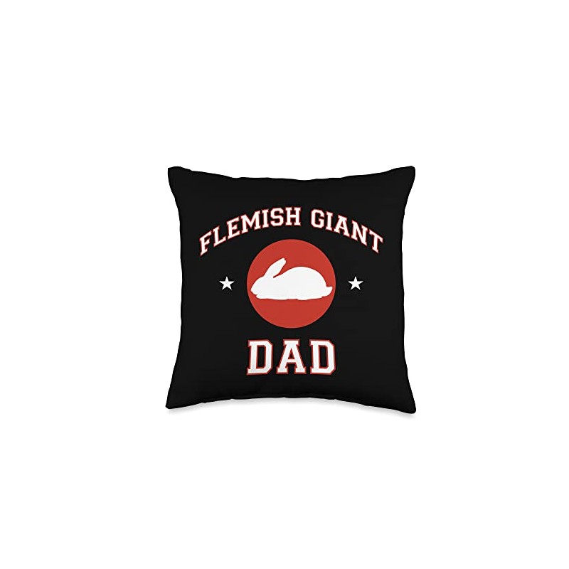 Flemish Giant Rabbit Dad Throw Pillow