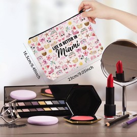 Miami Travel Trip Gift Life is Better in Miami Makeup Bag Miami Gift for Women Miami Florida Gift (in Miami CA)