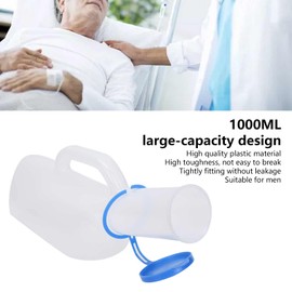 Urine Bottle, 1000ml Men Plastic Urinal Male Elderly Bedridden Patient Urine Pee Bottle Reusable Toilet Pee Bucket Urine Collection Funnel Urine Bag Urine Collector For Men Bedside Travel Home