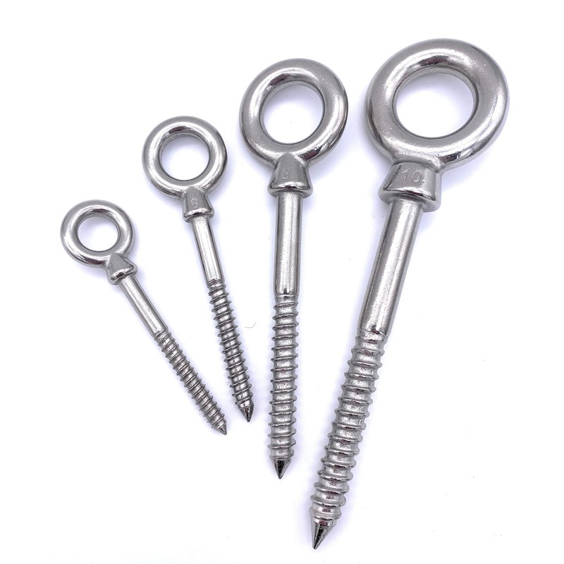 Pack of 2 Eye Bolts with Wood Thread, Diameter 8