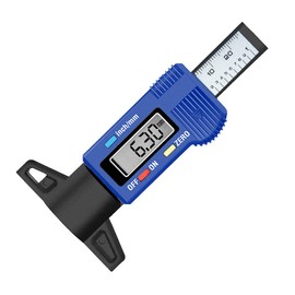 RUIZHI Tyre Tread Depth Gauge Tyre Tread Gauge Car Tread Gauge Digital Depth Gauge LCD Display 0-25.4mm Motorcycle Caliper for Cars, Vans, Trucks (Blue)