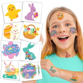 ArtCreativity 240 PCS Easter Tattoos for Kids - Set of 240, Easter Basket Stuffers for Kids, Temporary Tattoos, Fake Tattoo Stickers, Egg Fillers, Easter Treats, Easter Basket Essentials 3+
