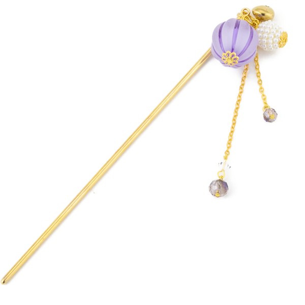 Hair Stick for Bun Kanzashi Metal Hair Pin, Japanese Style Hairpin Hair Chopsticks Hair accessory for women (Bubble ball/Purple)