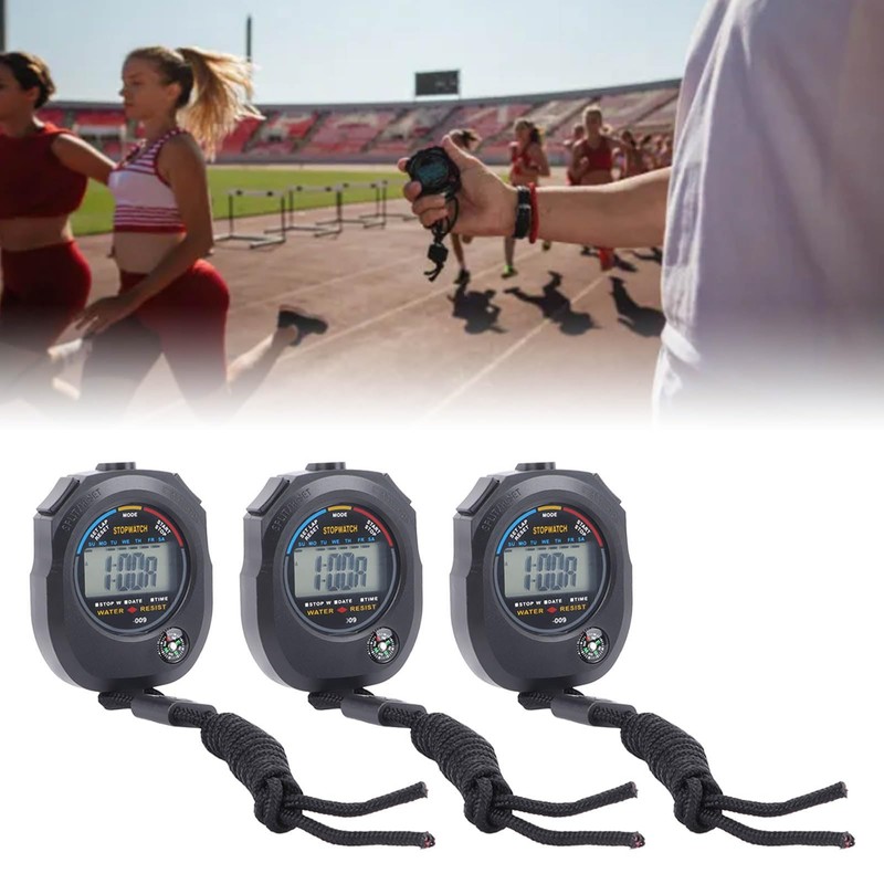 3 PCS Sports Stopwatch, High Precision Waterproof 40mah, for Timing