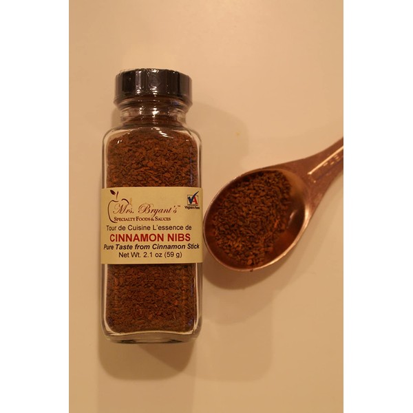 Mrs. Bryant's Cinnamon Nibs -Ground Cinnamon Stick 2 Pack (Net wt. 2.1 oz per jar - 1/2 cup volume)