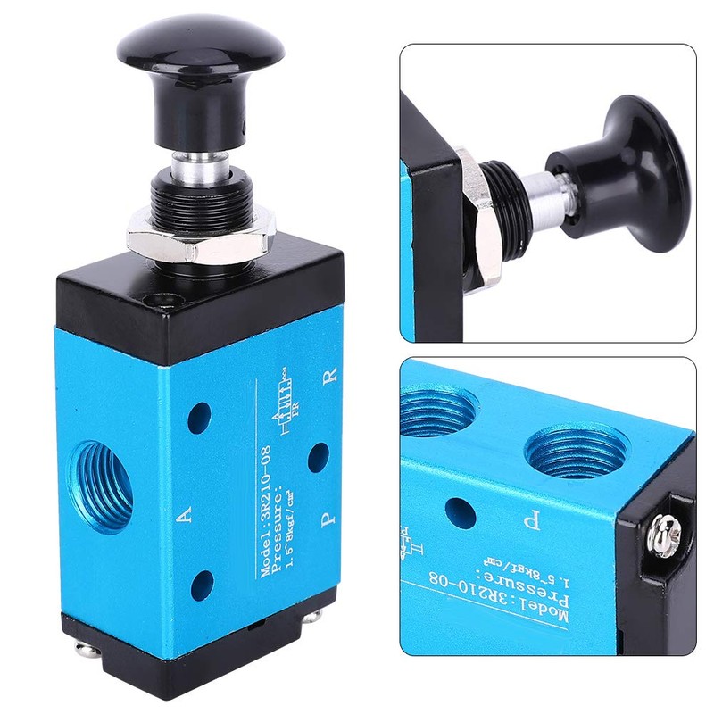 Pneumatic 2-Position 3-Way Air Hand Lever Valve 1/4 Inch Compressed