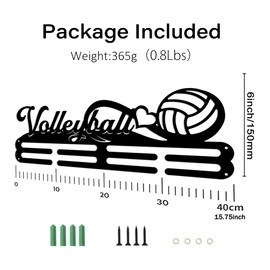 NBEADS Medals Hanger Display Holder Rack, Volleyball Theme Medals Display Wall Mounted Frame Medal Ribbon Holder Hooks for Competition Medal Wall Hanging Display, Mount Over 50 Medals