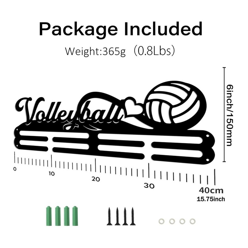 NBEADS Medals Hanger Display Holder Rack, Volleyball Theme Medals Display