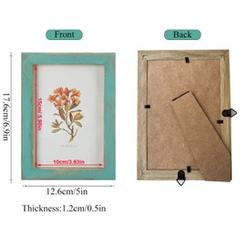Picture Frame Vintage Antique 1 Piece Picture Frame 6 x 4, Photo Frame Rustic Picture Frame Table Decoration, Picture Frame with Stand, Can Be Hung or Table Top, for Office Tabletop Home Shop