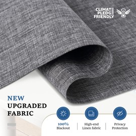 Grandekor Cordless Roller Shades for Windows, Blackout Blinds Room Darkening Pull Down Shades with Free-Stop System, Thermal Insulated UV Protection for Kitchen Office Bedroom Children's Room