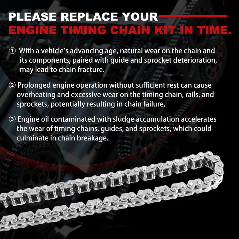 Engine Timing Chain Kit Compatible with 1997-2005 Ford/Explorer Mustang Ranger