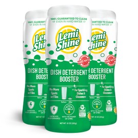 Lemi Shine Dish Detergent Booster, Hard Water Stain Remover, Multi-Use Citric Acid Cleaner 10 oz, Pack of 3