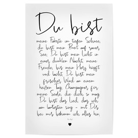 artboxONE Poster 30 x 20 cm Love Letter Typography Du bist - Ein Poem - Picture Compliment Thank You Family
