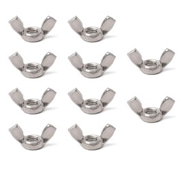 pouilzx M10 Wing Nuts Stainless Steel 304 Fasteners Parts Screws Hand Twist Tighten Ear Butterfly Nut,10Pcs