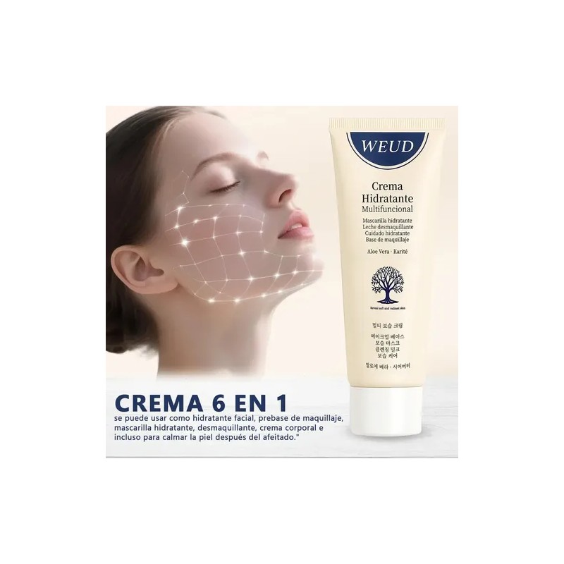 6 En 1 Crema Facial Corporal, Weud Aloe Karité Multiuso