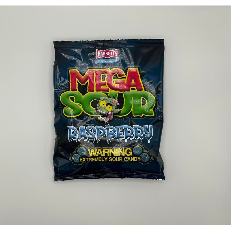 Barnetts Mega Sours Raspberry 500 gram bag (1/2 Kilo) by
