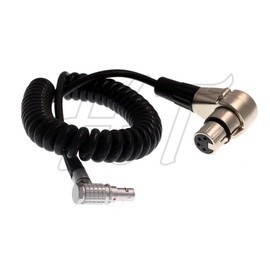 Alexa Camera Video Monitor Spiral Cable XLR 4 Pin Female 2 Pin Male Angled