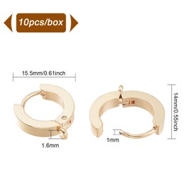 BENECREAT 10PCS Stainless Steel Huggie Hoop Earring Hook Jewelry Findings Stud Earring Findings with Storage Container for Jewelry Making Findings